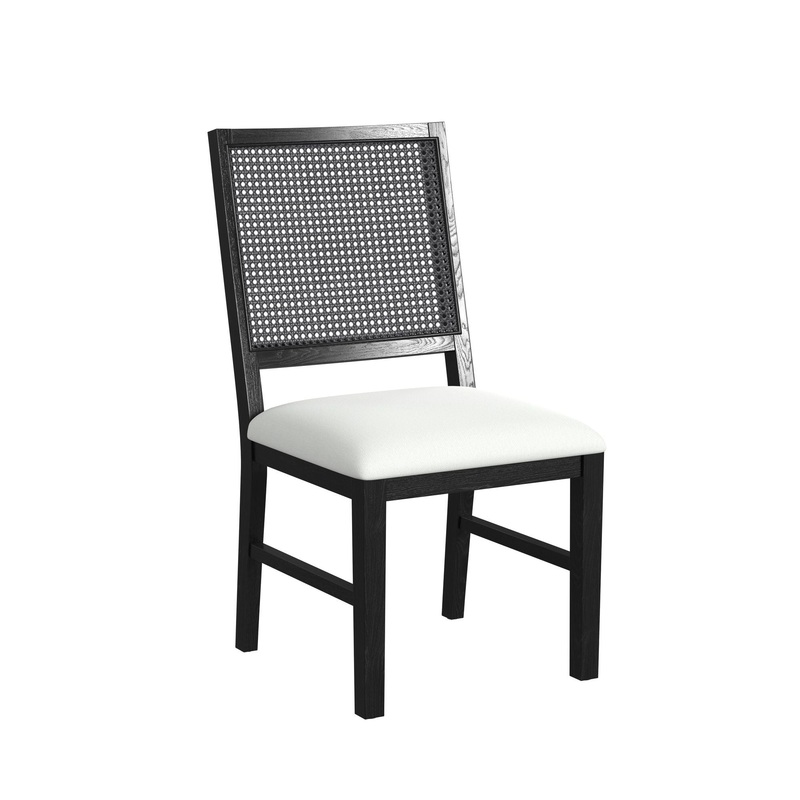 Bahama Breeze – Fabric Dining Chair (Set of 2) – White / Black