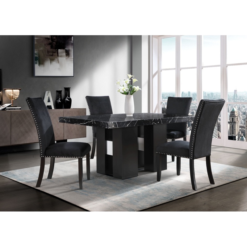 D03 – 5 Piece Dining Room Set (Dining Table And 4 Dining Chairs) – Black