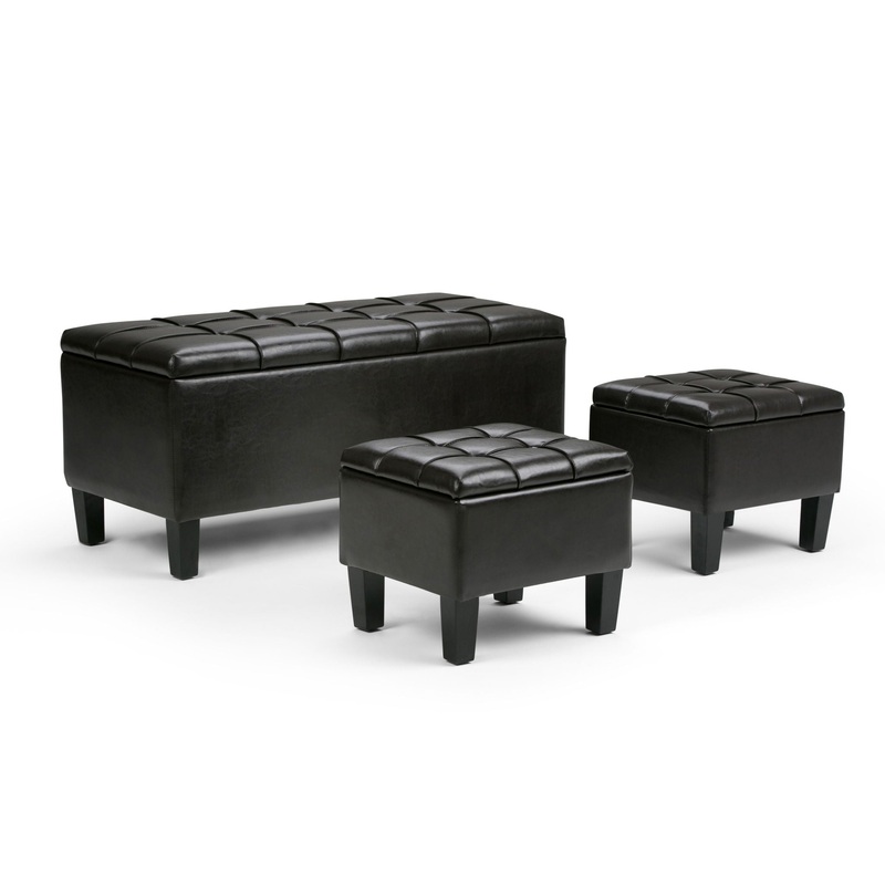 Dover – 3 Piece Storage Ottoman Contemporary Design