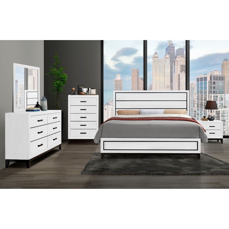 Kate – 5 Piece Full Bedroom Set – White