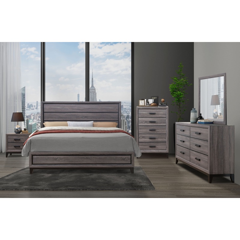 Kate – 5 Piece King Bedroom Set – Gray