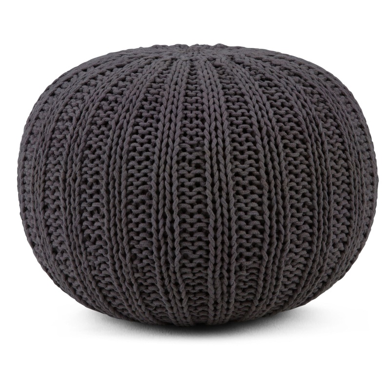 Shelby – Handcrafted Hand Knit Round Pouf
