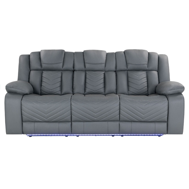 U7068 – 10 Power Reclining Sofa With Dining Table, WC And LED – Gray