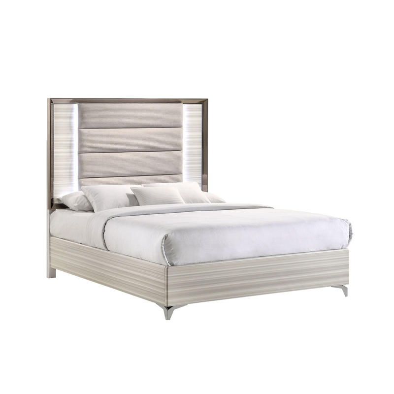 Zambrano – Queen Bed With LED – White