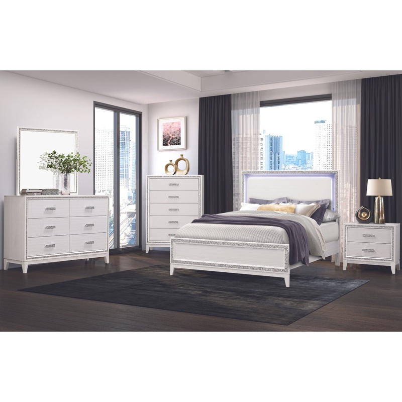 Lily – 5 Piece Full Bedroom Set – White
