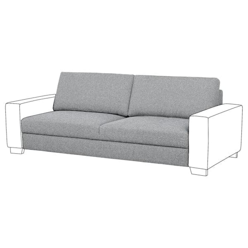 SRVALLEN 3-seat section, Lejde grey/black