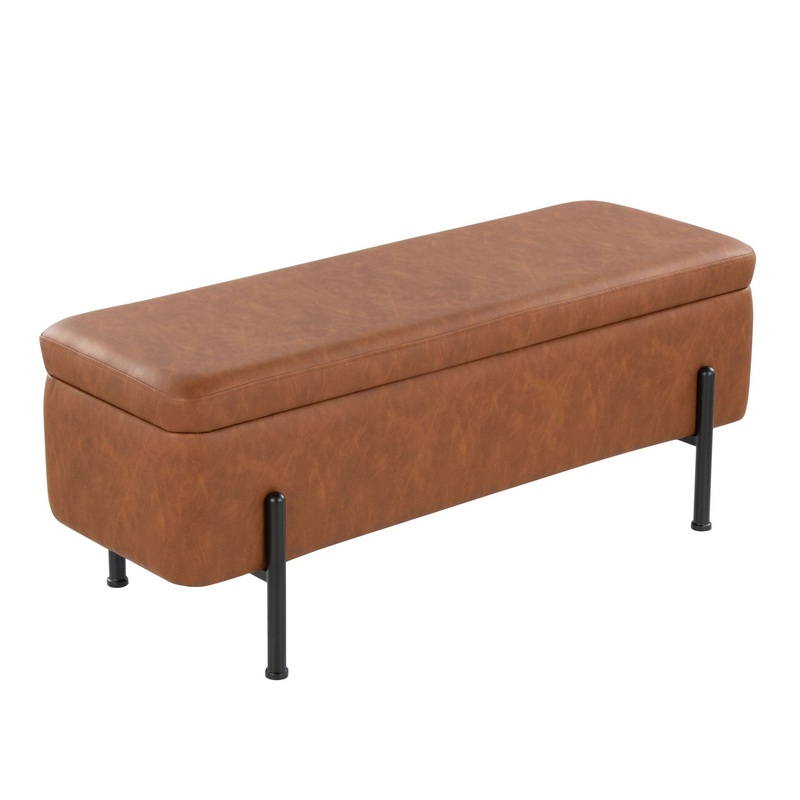 Daniella – Contemporary Storage Bench – Black / Camel