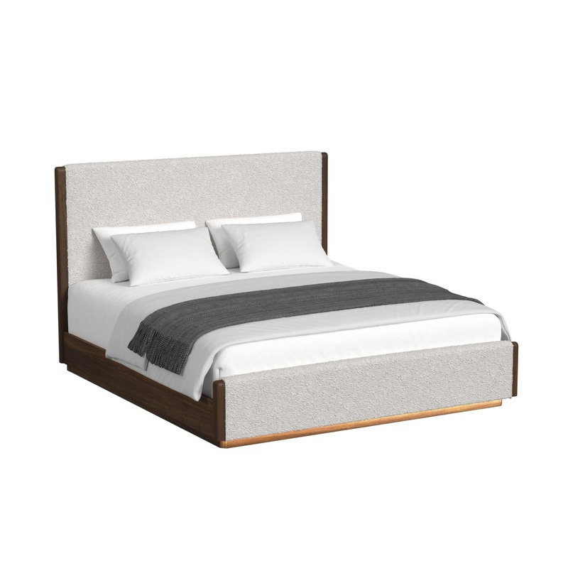 Brisbane – Upholstered Bed With Boucle And LED