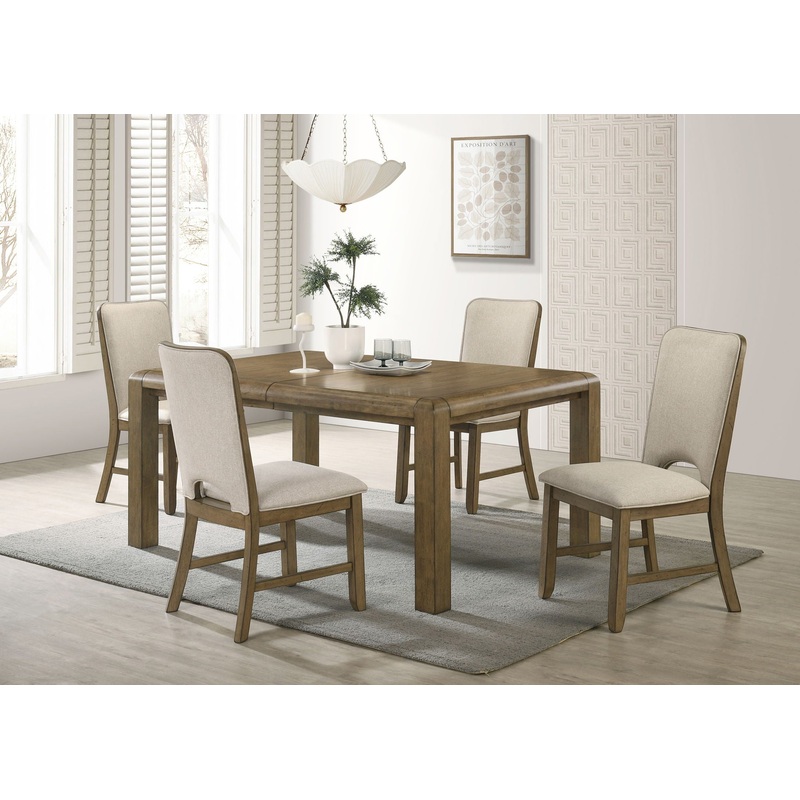 Cockrell – Dining Room Set|Light Brown|5 Pc. Table, 4 Chairs|6 Pc. Table, 4 Chairs, Bench