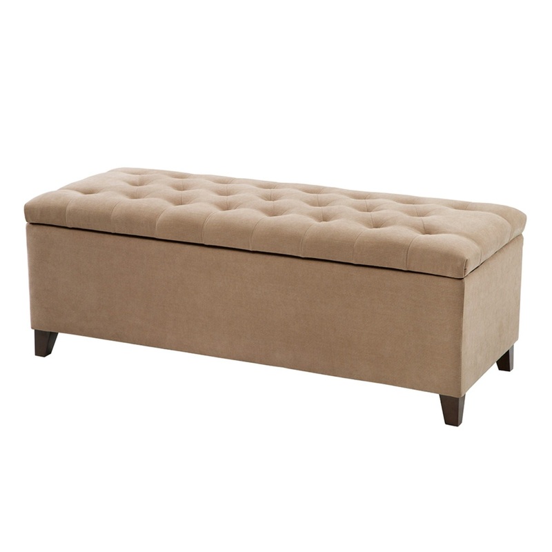 Elegant Design Tufted Top, Soft Close Storage Bench