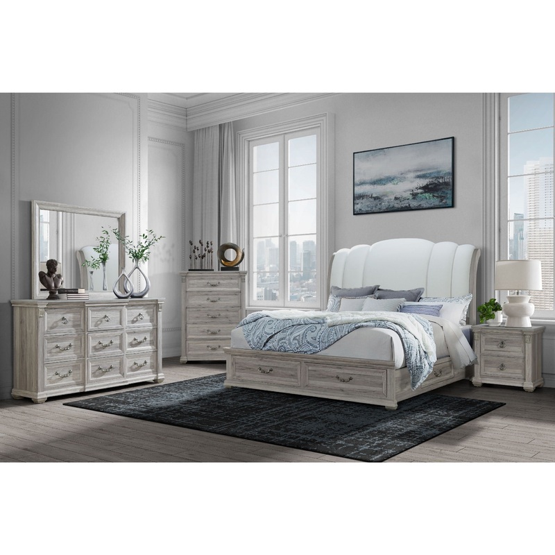Rowan – 5 Piece Queen Storage Bedroom Set – Natural