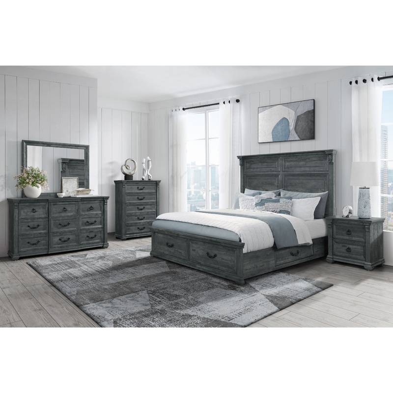 Tatum – 5 Piece Queen Bedroom Set, With Storage – Gray