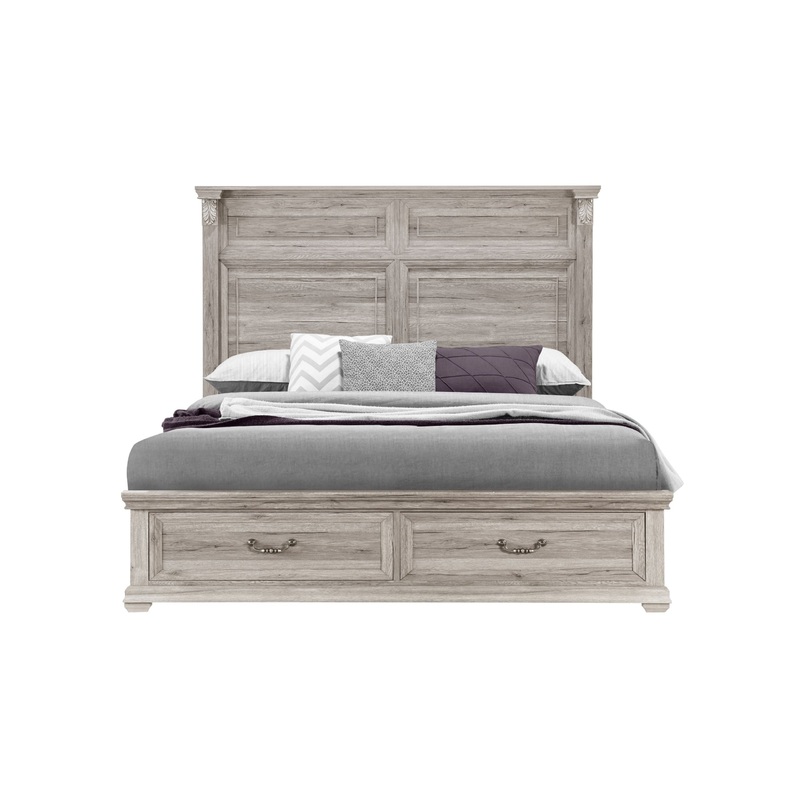 Tatum – King Bed With Storage – Natural