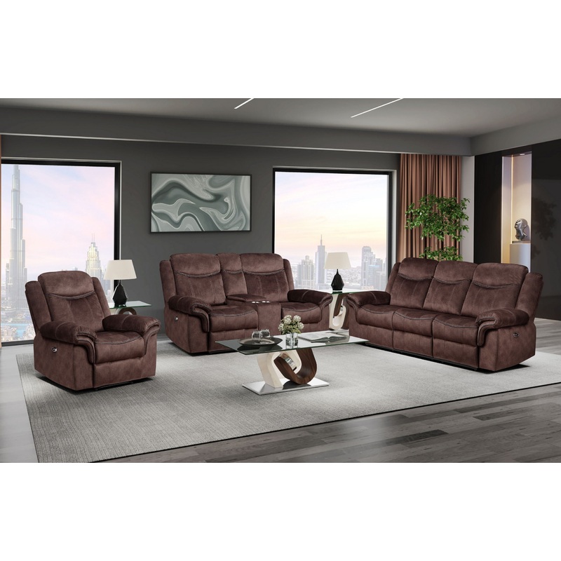 U2200 – Power Reclining Sofa / Power Console Reclining Loveseat With Power Switch – Domino Coffee