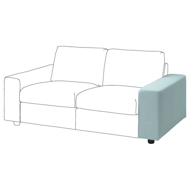 VIMLE cover for armrest, wide/Saxemara light blue