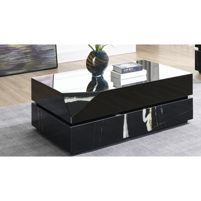 Wenona – Mirrored Coffee Table – Black
