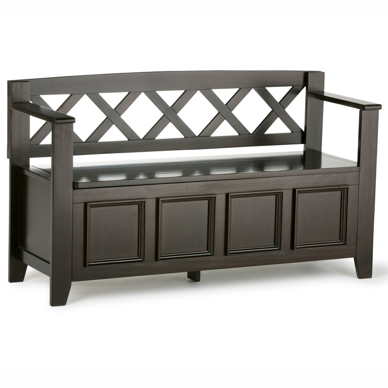 Amherst – Entryway Storage Bench – Hickory Brown