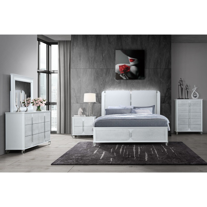 Apollo – 5 Piece Queen Bedroom Set – Gray / White