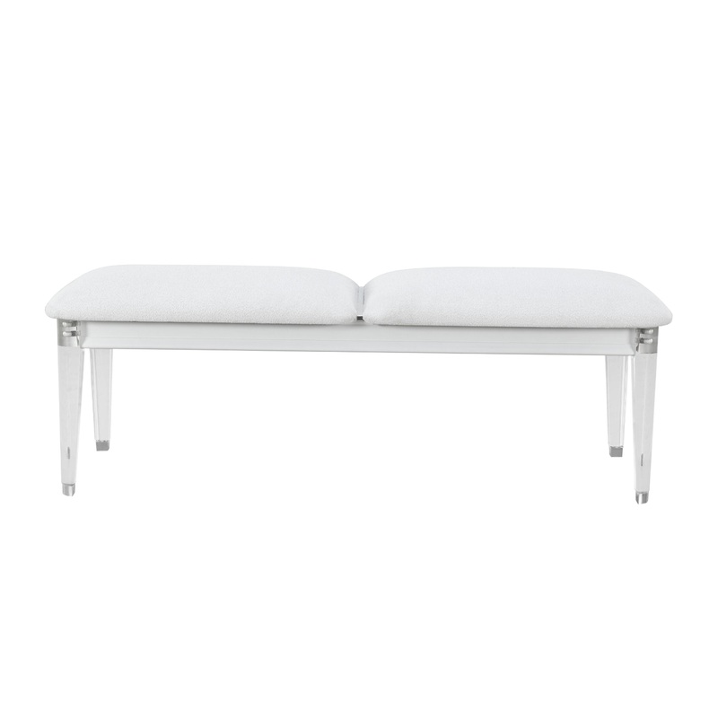 Apollo – Bench With Acrylic Legs – White