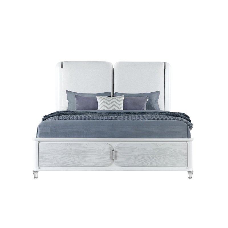 Apollo – King Bed – Gray / White