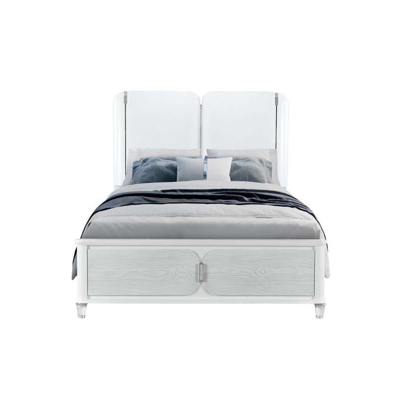 Apollo – Queen Bed – Gray / White