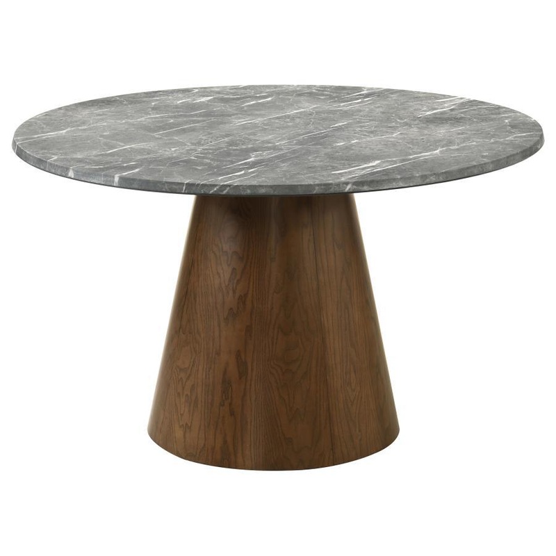 Franklin – 59 Round Dining Table – Gray And Dark Oak
