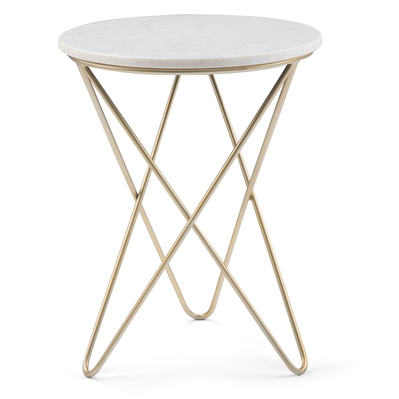 Gabon – Accent Table – White / Gold