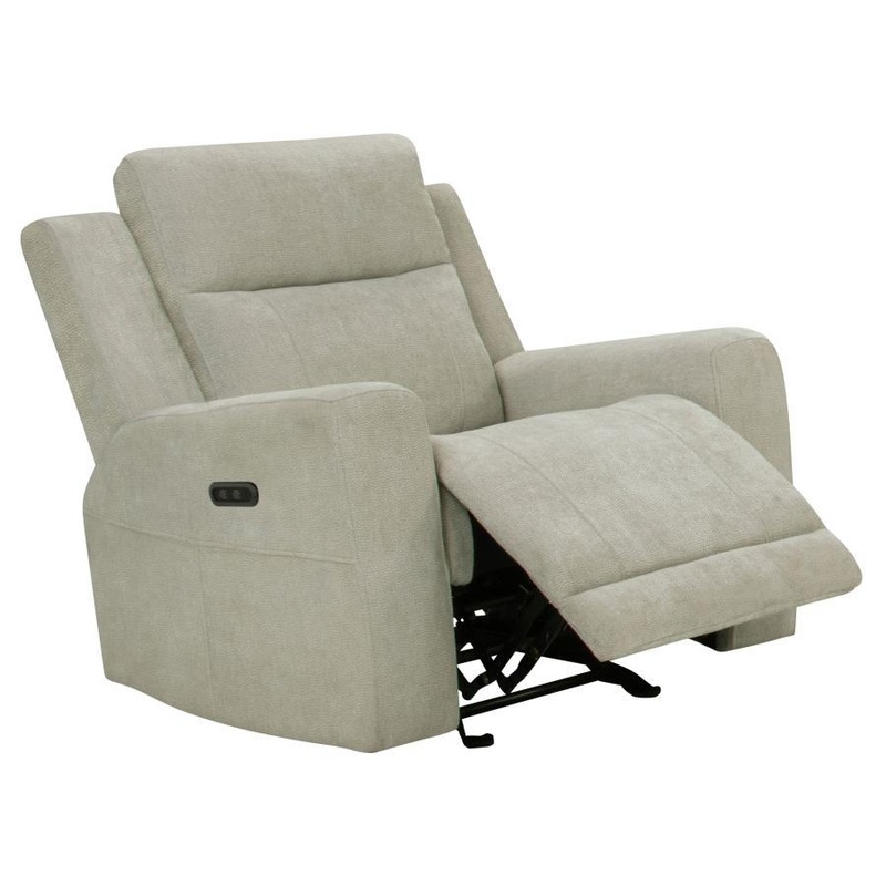 Kennett – Chenille Upholstered Power Recliner Chair – Ivory