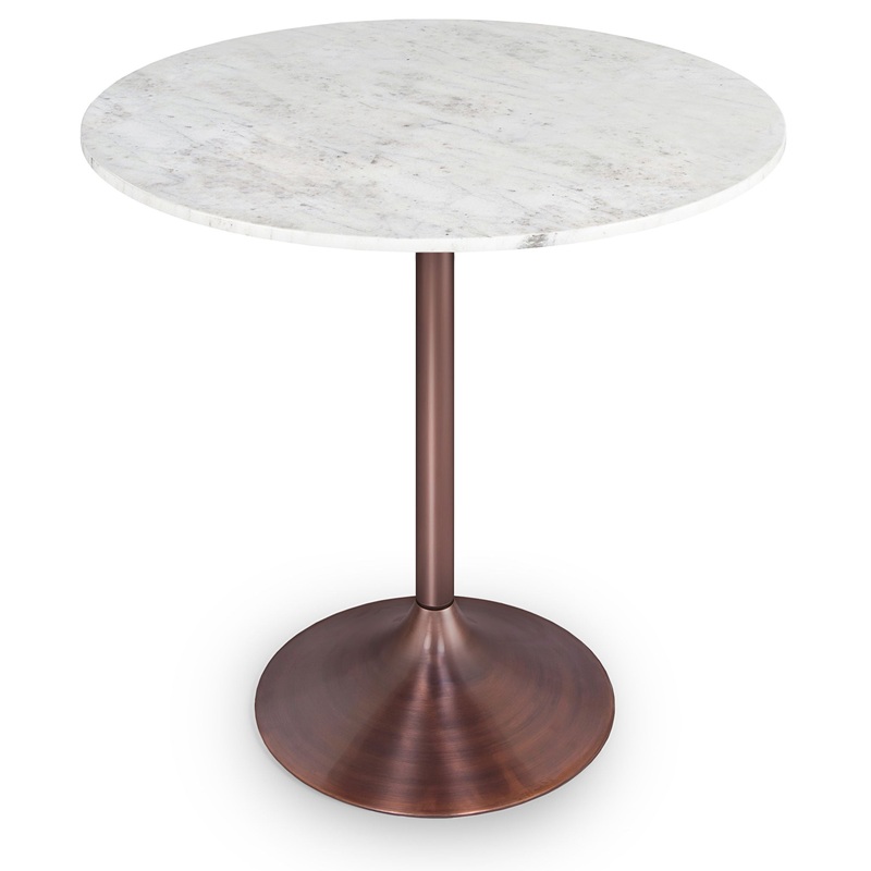 Osborne – Round Dining Table – White / Copper