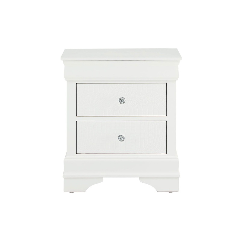 Pompei – Croc Nightstand – Metallic White