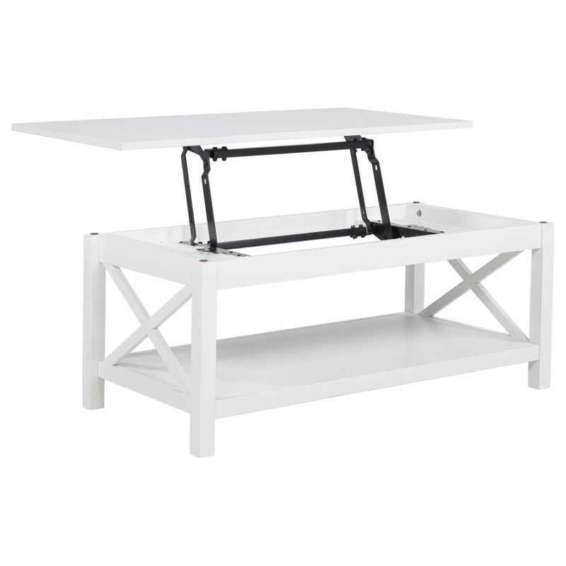 Skyview – 44 Rectangular Lift Top Coffee Table – White