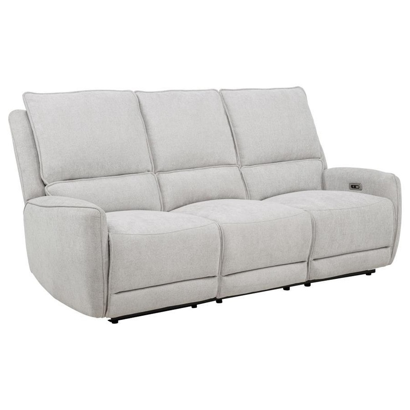 Sylmar – Chenille Upholstered Power Reclining Sofa – Dove Gray