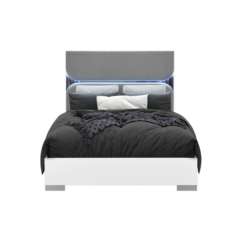 Talia – Queen Bed With LED – White