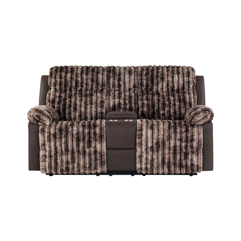 U6028 – Console Reclining Loveseat – Brown