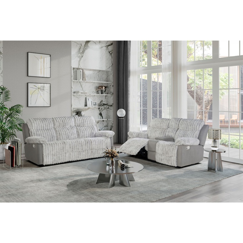 U6028 – Reclining Sofa/Console Reclining Loveseat – Gray