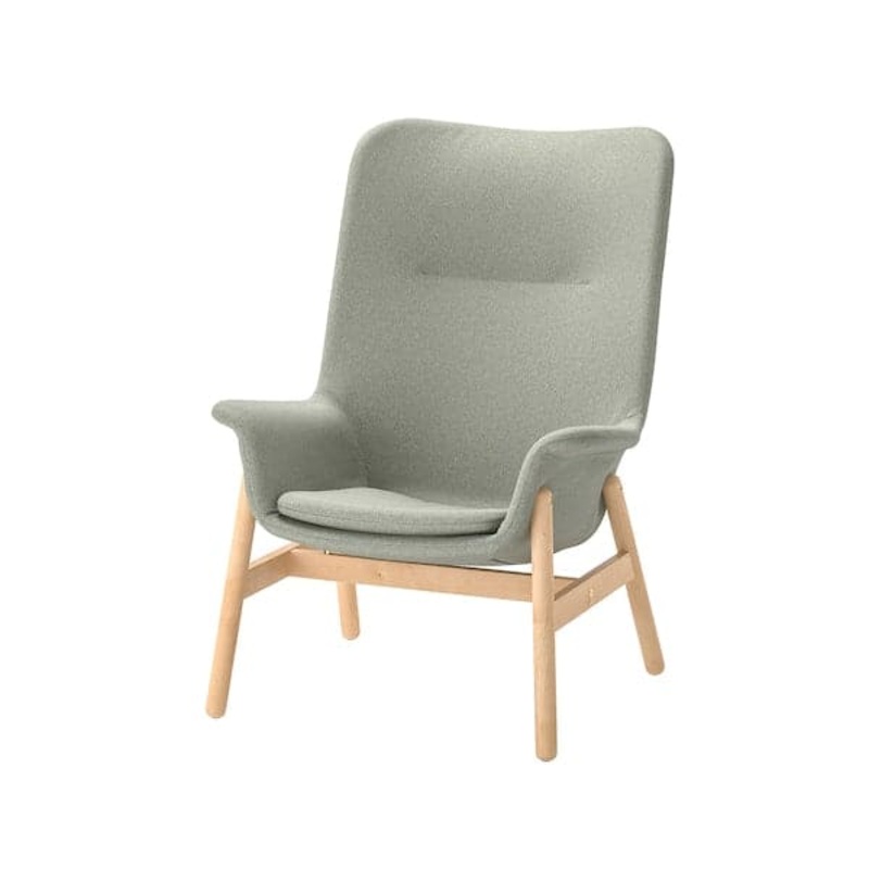 VEDBO high-back armchair, Gunnared light green