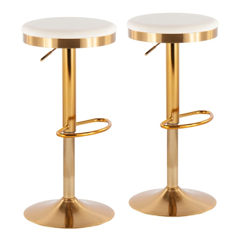 Dakota – Contemporary Upholste Adjustable Barstool (Set of 2)
