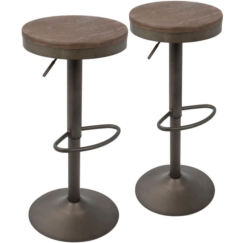 Dakota – Industrial Design Adjustable Barstool (Set of 2)