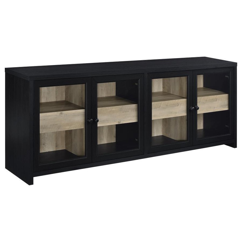 Denison – 79 4-Door TV Stand Media Console – Black