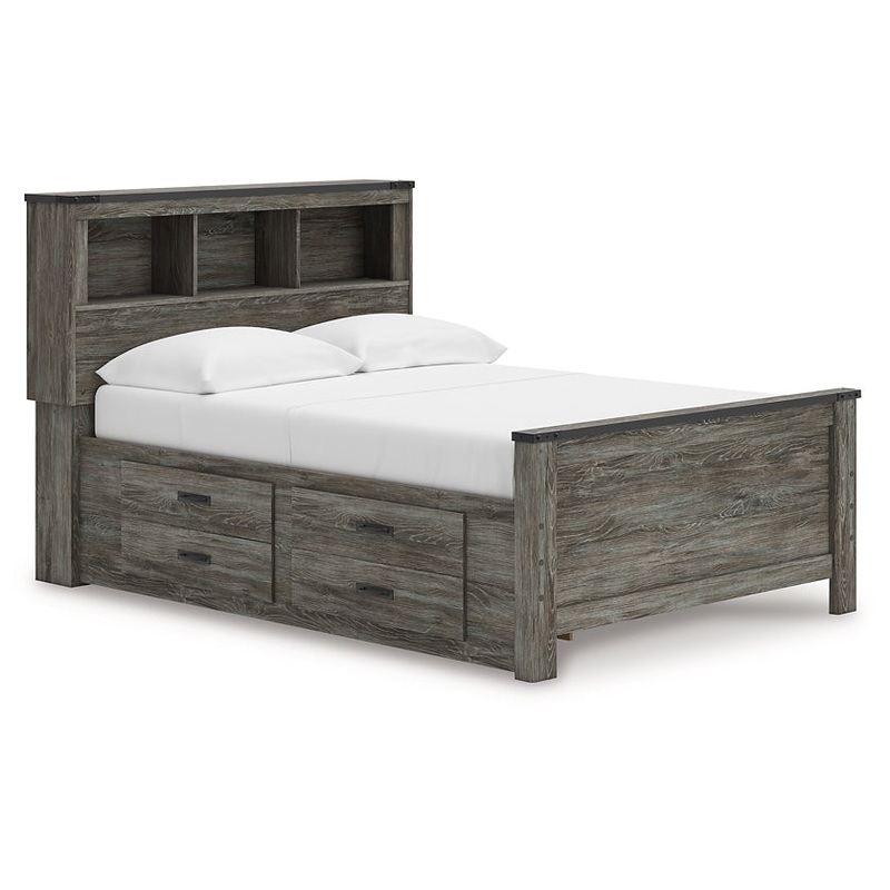 Frandern Full Bookcase Panel Bed with Storage