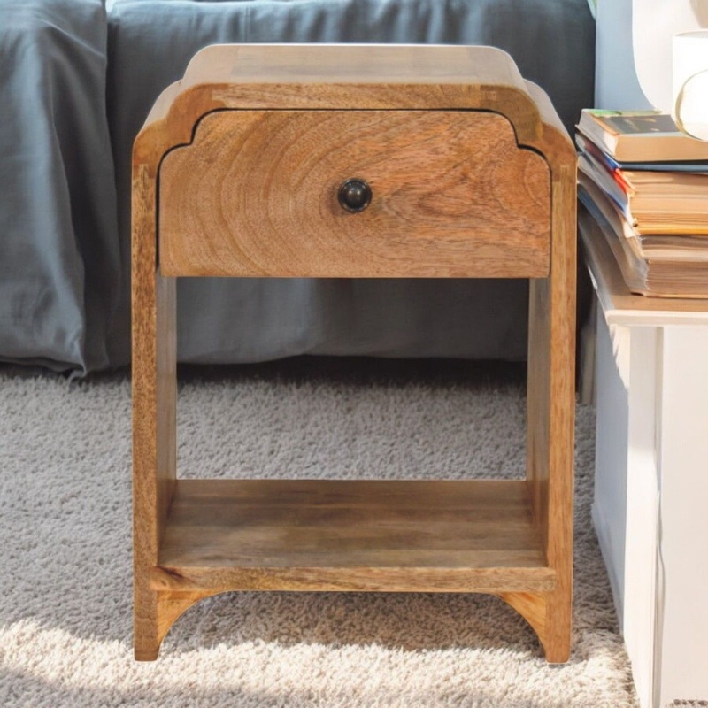 Newton – Mini Nightstand With A Drawer And Open Shelf