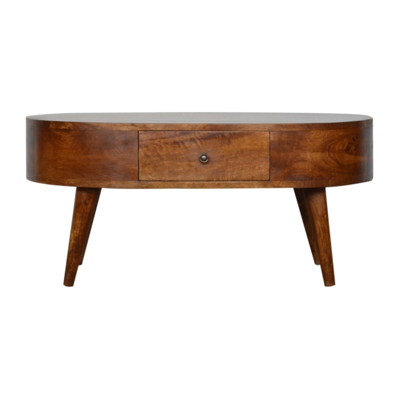 Rounded Wood Table|Dark Brown|Light Brown|Coffee Tables|Console Tables