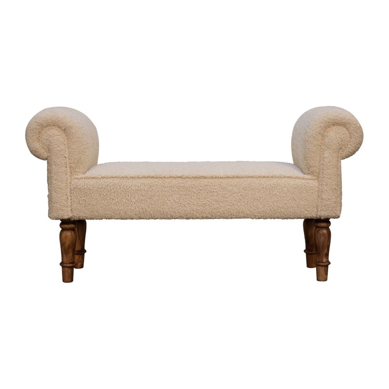 Upholstered Comfort Bench|Dark Brown|Beige|Blue