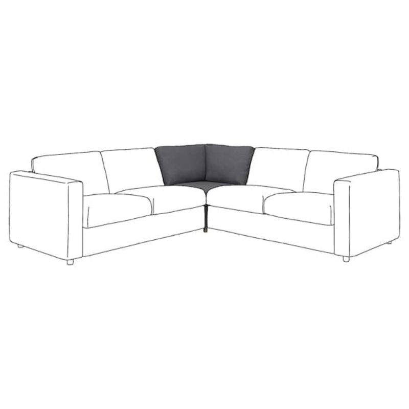 VIMLE cover for corner section, Gunnared medium grey