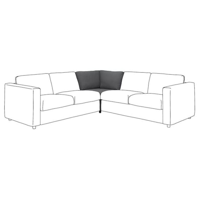 VIMLE cover for corner section, Hallarp grey