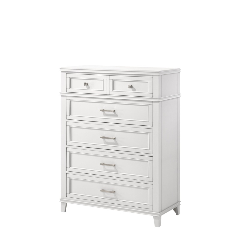 5 Drawer Chest, Ample Storage|White|Gray