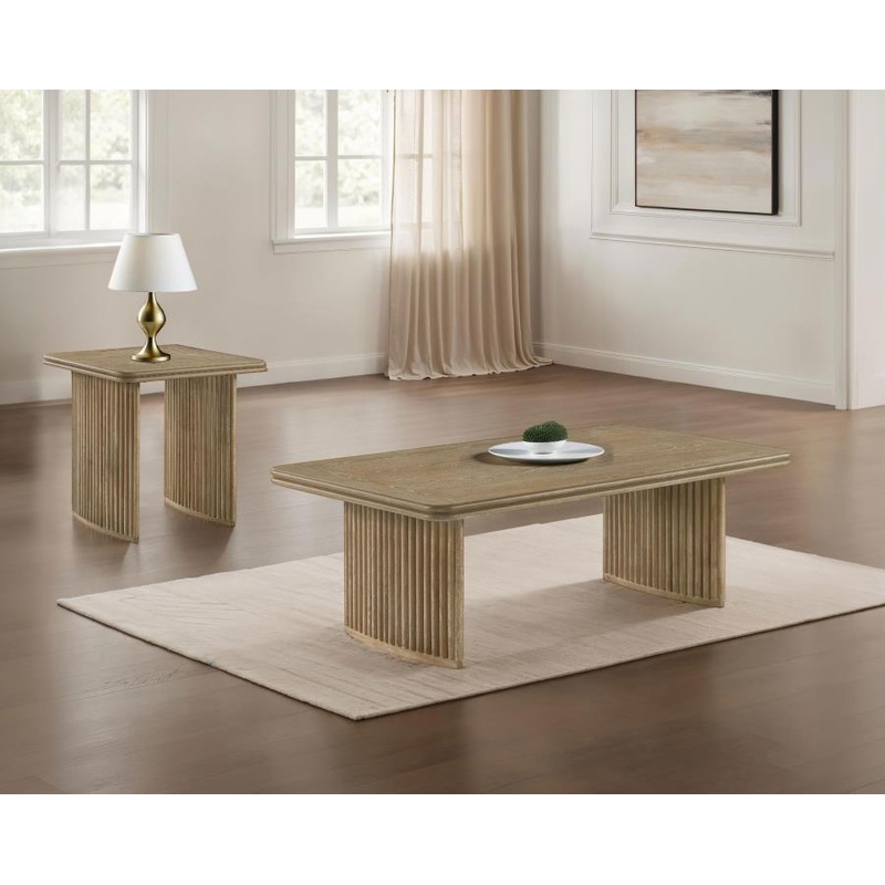 Adina – Wood Coffee Table Set|Light Brown|3 Pc. Coffee Table, 2 End Tables|2 Pc. Coffee Table, End Table