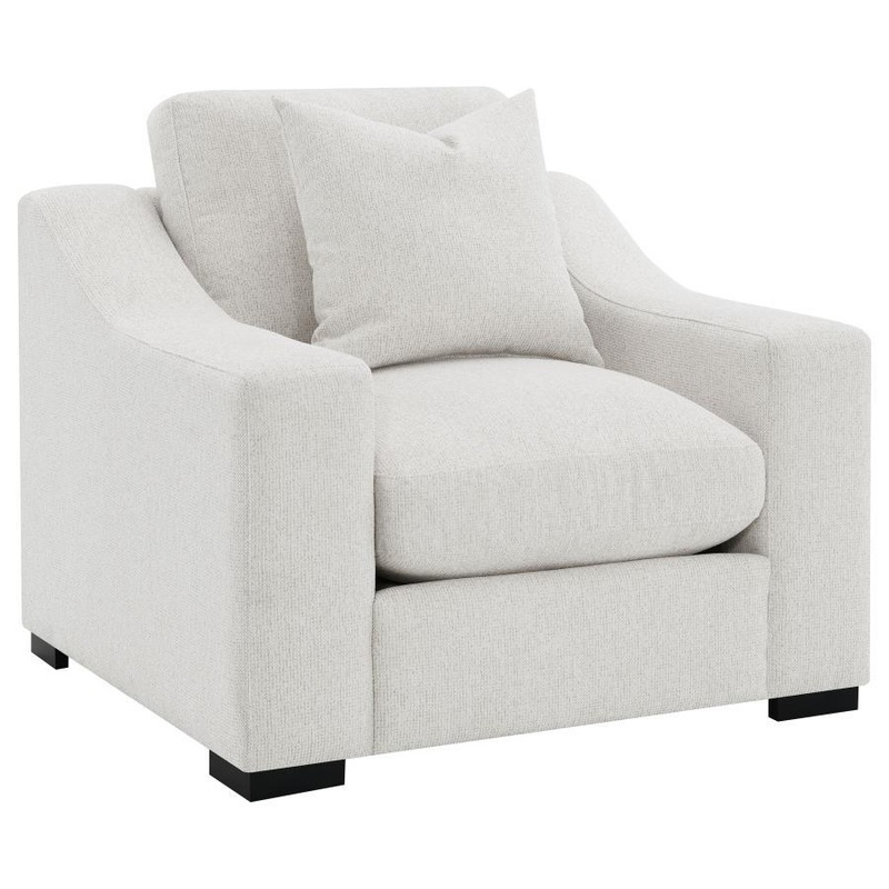 Ashlyn – Fabric Upholstered Track Arm Accent Chair – Sand