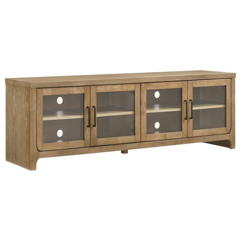 Brenham – 79 4-Door TV Stand Media Console – Washed Oak
