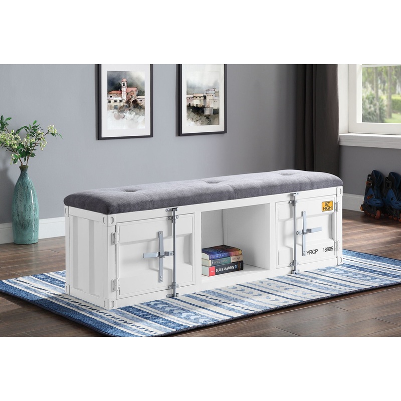 Cargo – Bench With Storage|White|Dark Gray|Blue